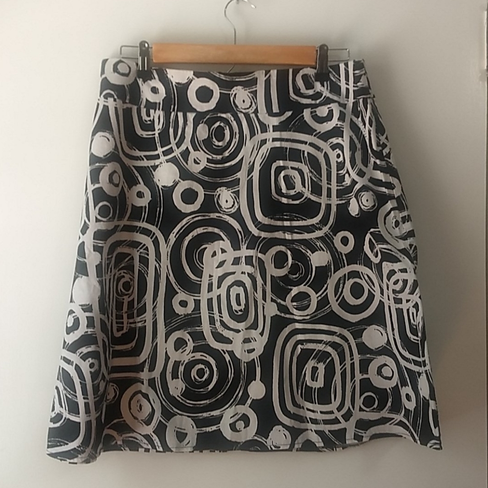 Relativity Black and White A-line Skirt